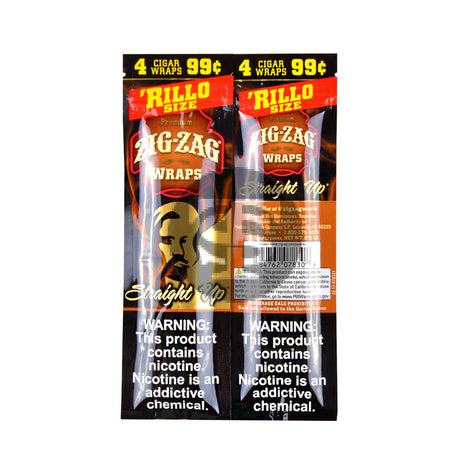 Zig Zag Rillo Size Cigar Wraps 4 for 99 Cents 15 Pouches of 4 Straight Up