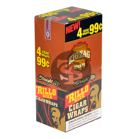 Zig Zag Rillo Size Cigar Wraps 4 for 99 Cents 15 Pouches of 4 Straight 1