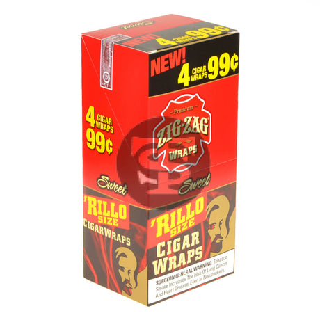 Zig Zag Rillo Size Cigar Wraps 4 for 99 Cents 15 Pouches of 4 Sweet 1