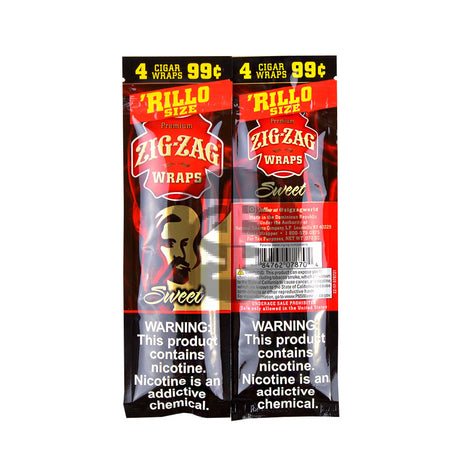 Zig Zag Rillo Size Cigar Wraps 4 for 99 Cents 15 Pouches of 4 Sweet