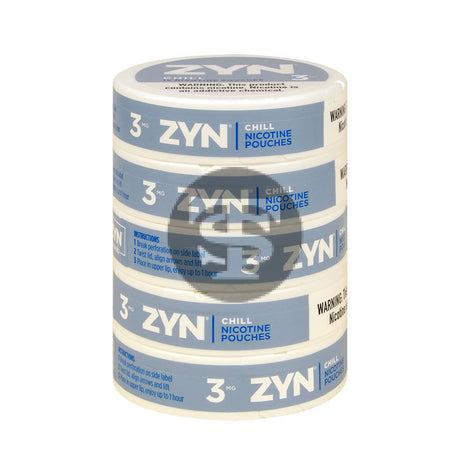 Zyn Nicotine pouches 3mg Chill 5 cans