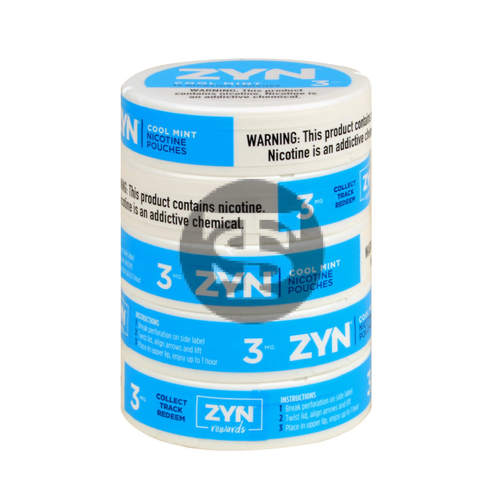 Zyn Nicotine pouches 3mg Cool Mint 5 cans