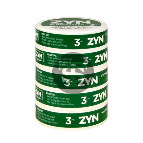 Zyn Nicotine pouches 3mg Wintergreen 5 cans