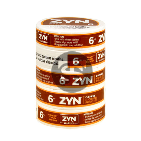 Zyn Nicotine pouches 6mg Coffee 5 cans