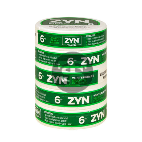 Zyn Nicotine pouches 6mg Wintergreen 5 cans