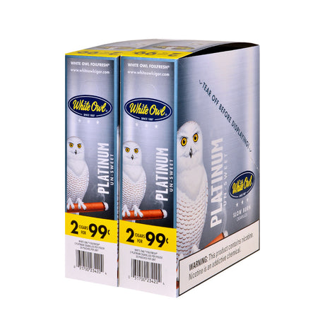 White Owl Cigarillos 99 Cent Pre Priced 30 Packs of 2 Cigars Platinum