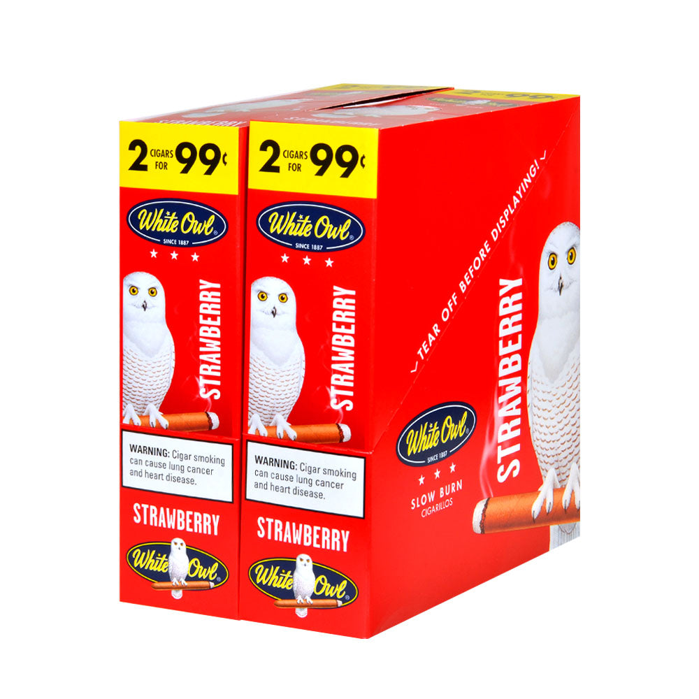 White Owl Cigarillos 99 Cent Pre Priced 30 Packs of 2 Cigars Strawberry