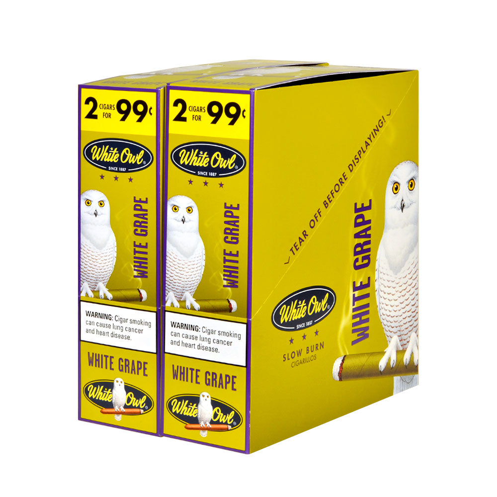 White Owl Cigarillos 99 Cent Pre Priced 30 Packs of 2 Cigars White Grape