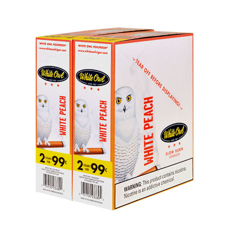 White Owl Cigarillos 99 Cent Pre Priced 30 Packs of 2 Cigars White Peach