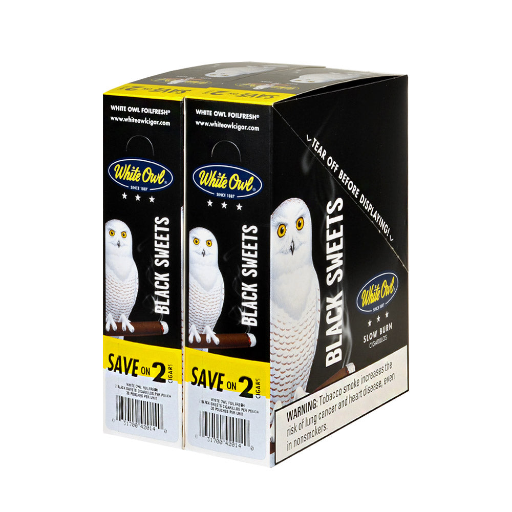 White Owl Cigarillos 30 Packs of 2 Cigars Black Sweets