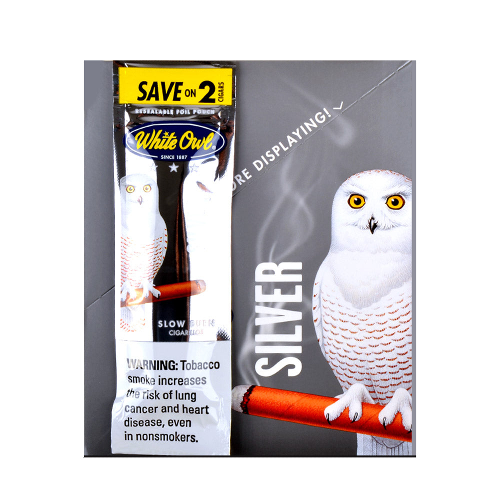 White Owl Cigarillos 30 Packs of 2 Cigars Silver