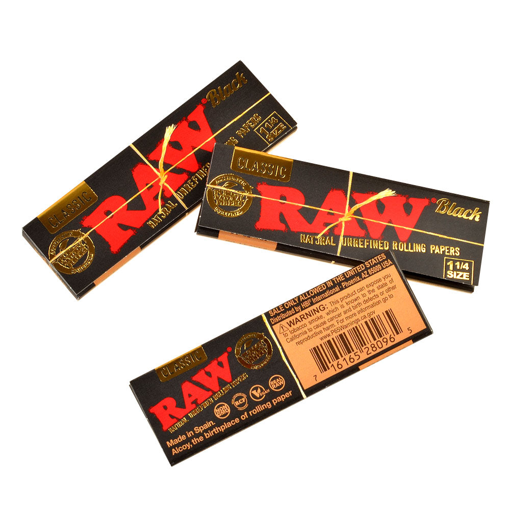 RAW Papers Black Classic 1 1/4 Pack of 24