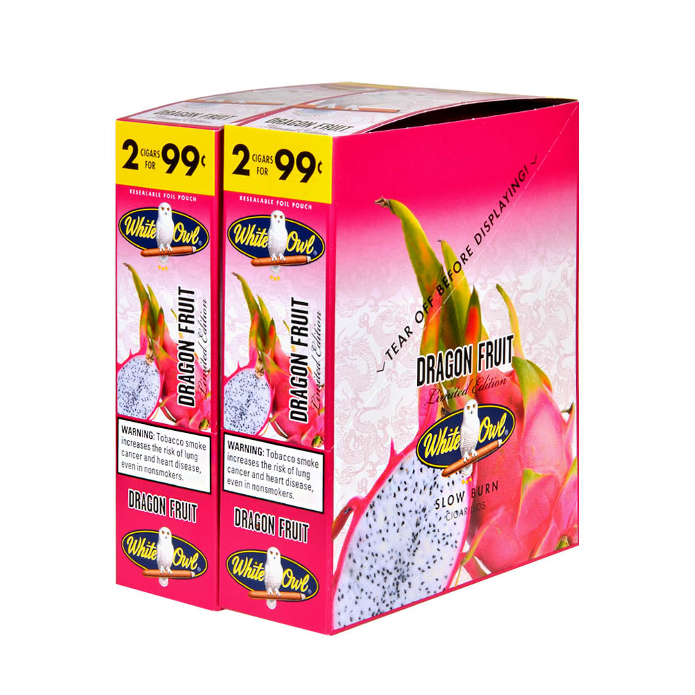 White Owl Cigarillos 99 Cent Pre Priced 30 Packs of 2 Cigars Dragon Fruit