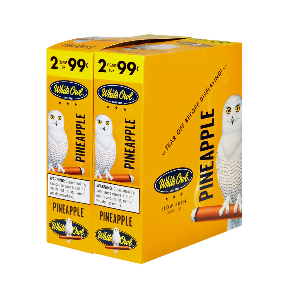 White Owl Cigarillos 99 Cent Pre Priced 30 Packs of 2 Cigars Pineapple