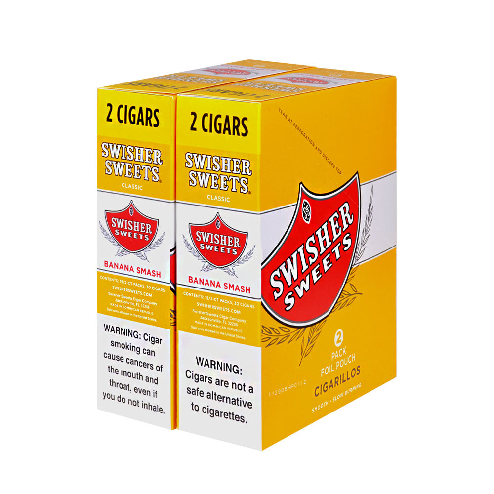 Swisher Sweets Cigarillos 30 Packs of 2 Cigars Banana Smash