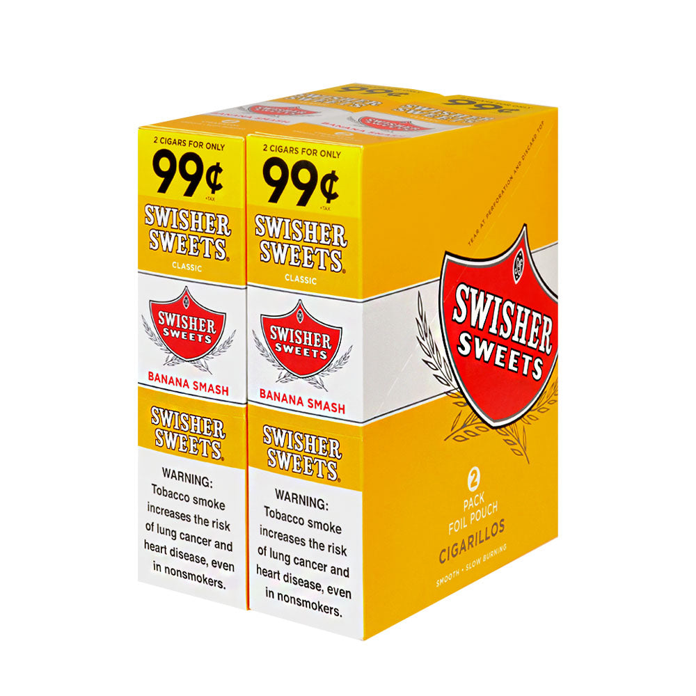 Swisher Sweets Cigarillos 99 Cent Pre Priced 30 Packs of 2 Cigars Banana Smash