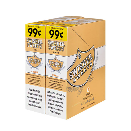 Swisher Sweets Cigarillos 99 Cent Pre Priced 30 Packs of 2 Cigars Cream