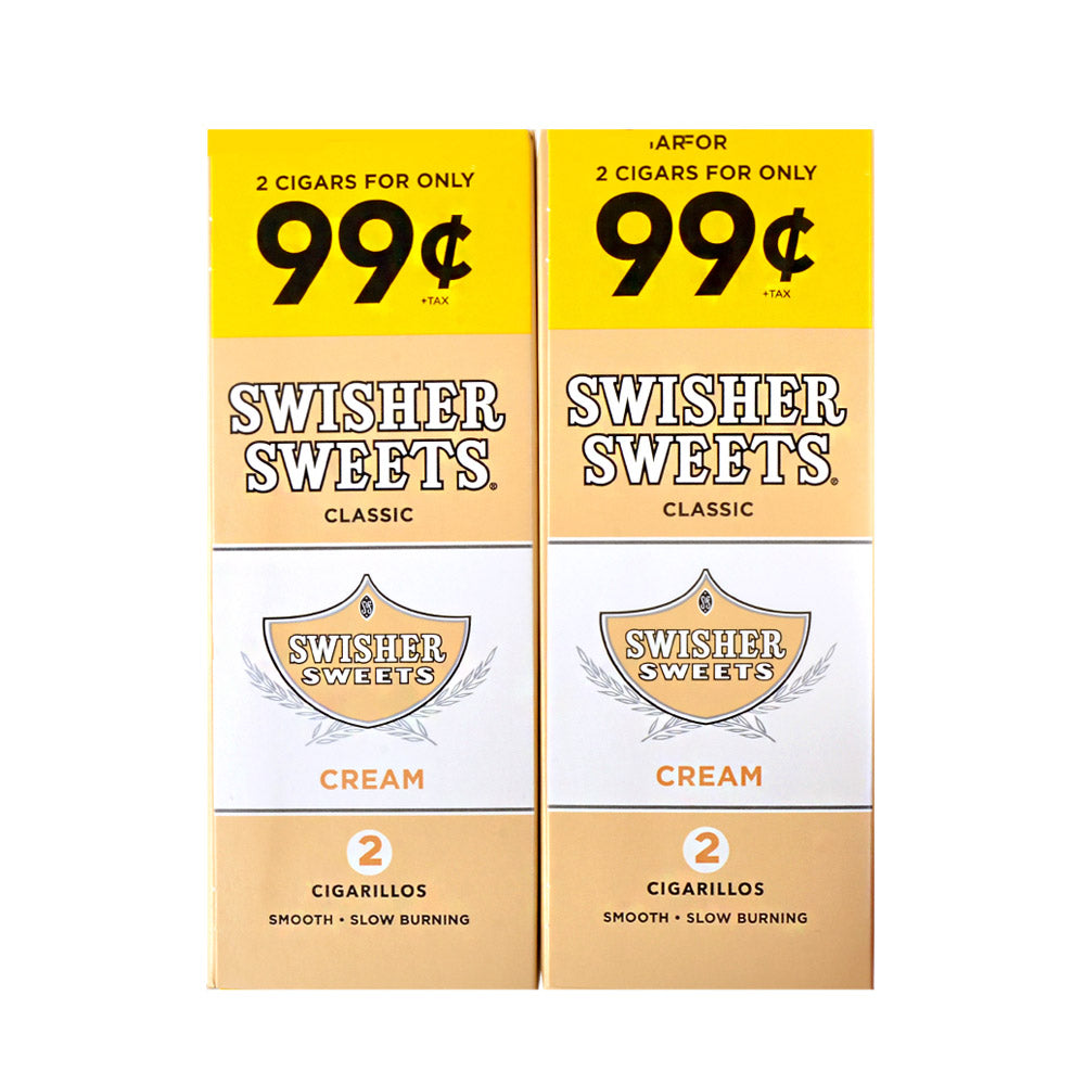 Swisher Sweets Cigarillos 99 Cent Pre Priced 30 Packs of 2 Cigars Cream