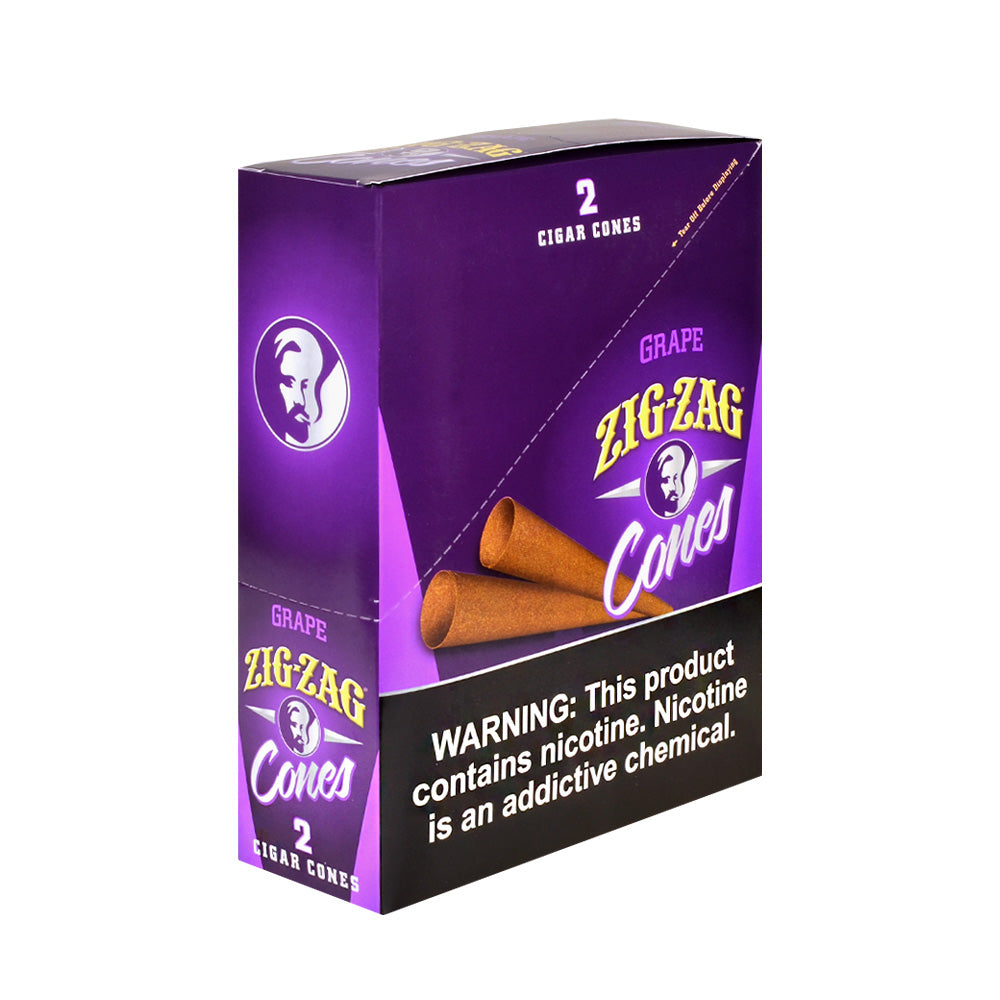 Zig Zag Cigar Cones Grape, 15x2pk