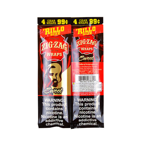 Zig Zag Rillo Size Cigar Wraps 4 for 99 Cents 15 Pouches of 4 Sweet