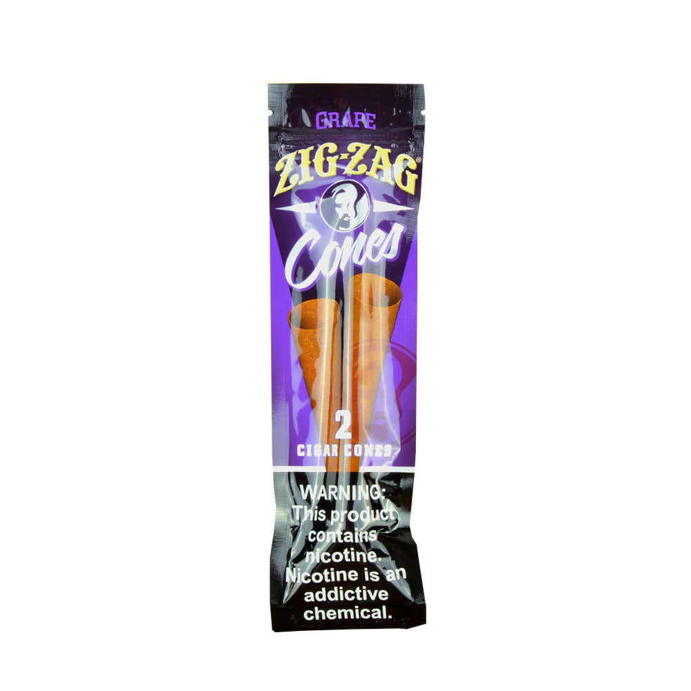 Zig Zag Cigar Cones Grape, 15x2pk