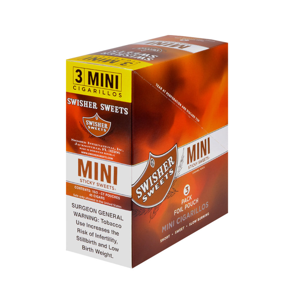 Swisher Sweets Mini Cigarillos 3 for 2 Sticky Sweets 15 Pouches of 3 –  Tobacco Stock