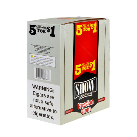 Show Cigarillos Russian Gem Pre Priced 15 Pouches of 5