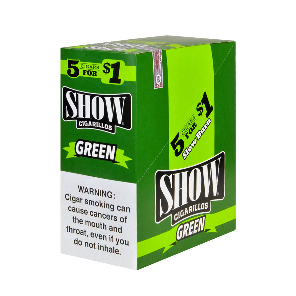 Show Cigarillos Green Sweet Pre Priced 15 Pouches of 5