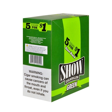 Show Cigarillos Green Sweet Pre Priced 15 Pouches of 5