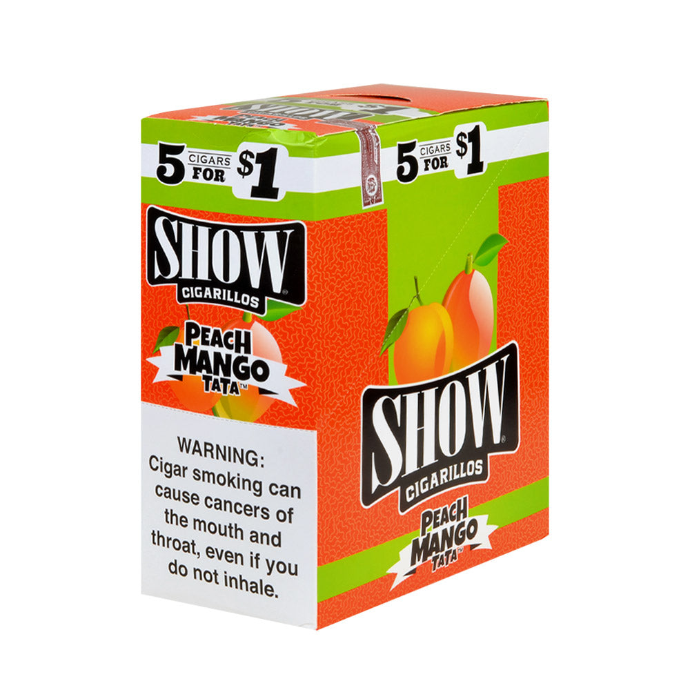 Show Cigarillos Peach Mango TaTa Pre Priced 15 Pouches of 5