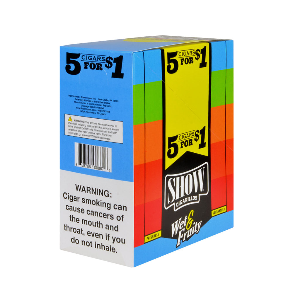 Show Cigarillos Wet & Fruity Pre Priced 15 Pouches of 5