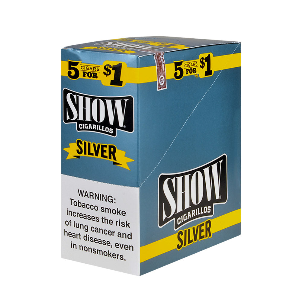 Show Cigarillos Silver Pre Priced 15 Pouches of 5