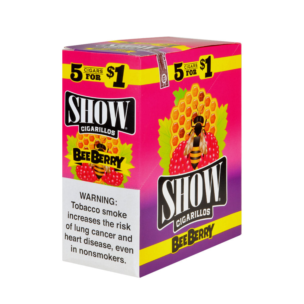 Show Cigarillos Bee Berry Pre Priced 15 Pouches of 5