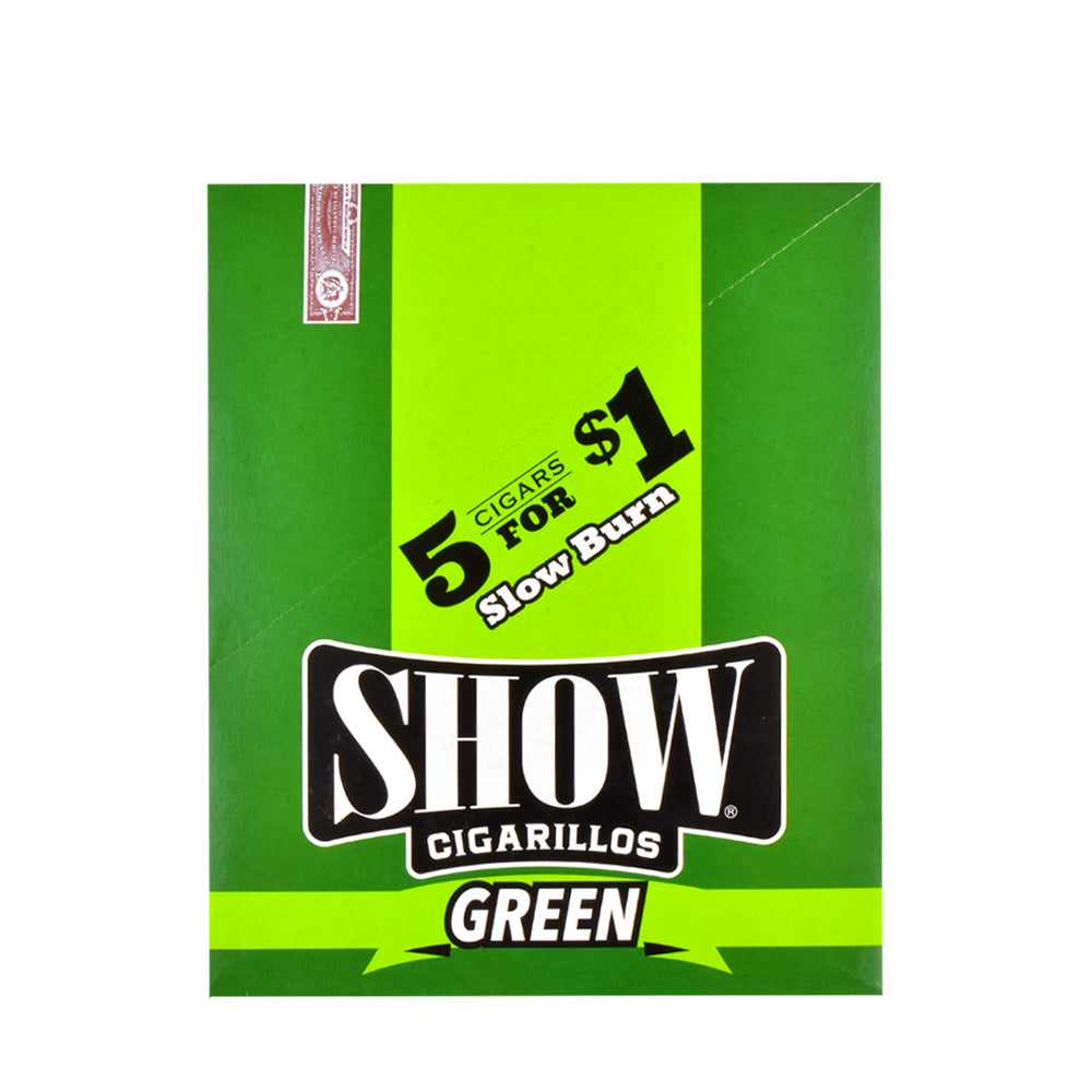 Show Cigarillos Green Sweet Pre Priced 15 Pouches of 5