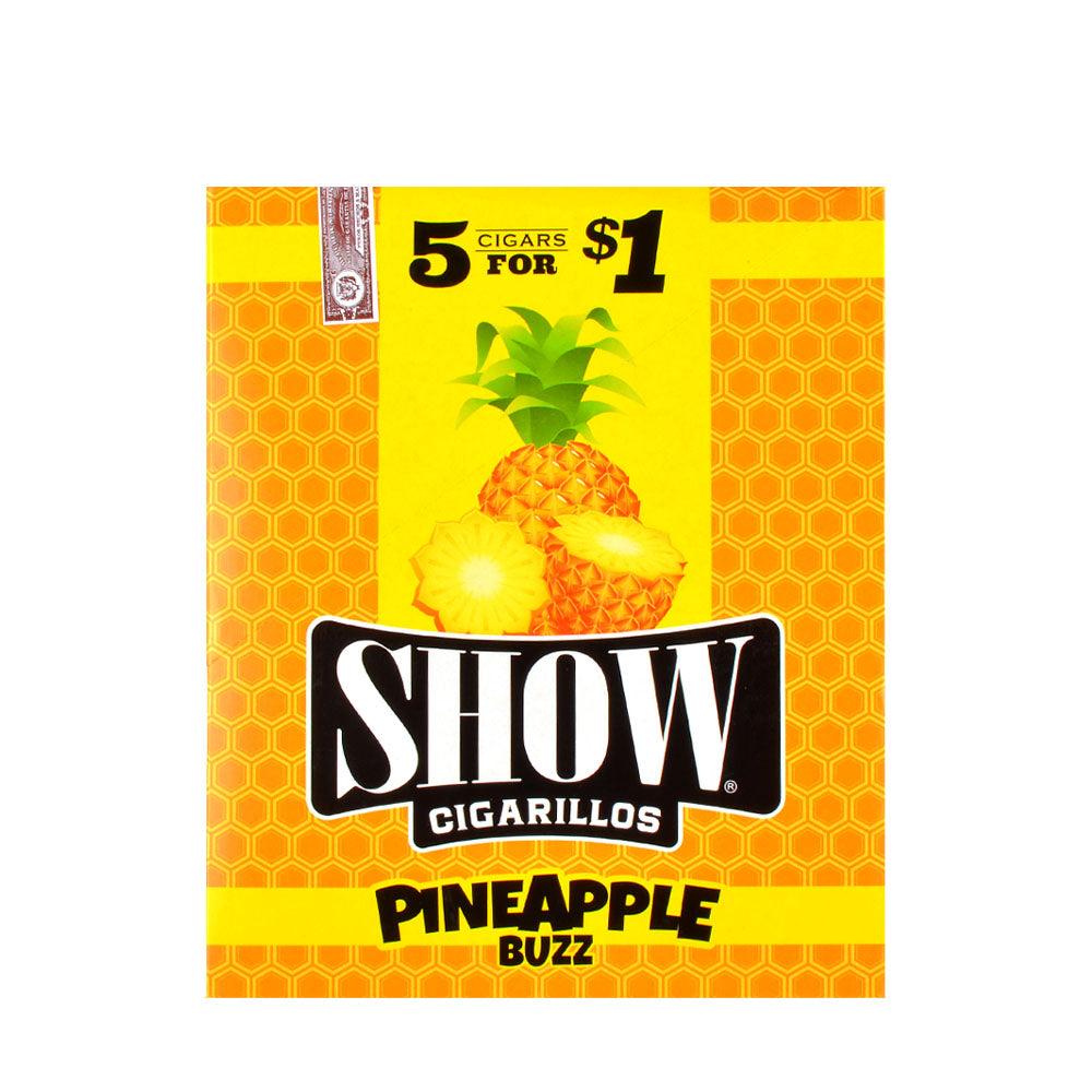 Show Cigarillos Show Buzz (Pineapple) Pre Priced 15 Pouches of 5