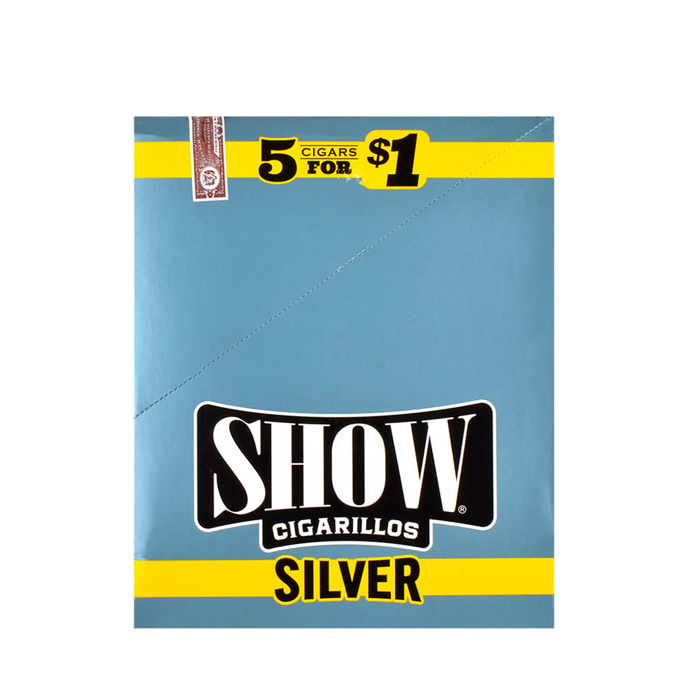 Show Cigarillos Silver Pre Priced 15 Pouches of 5