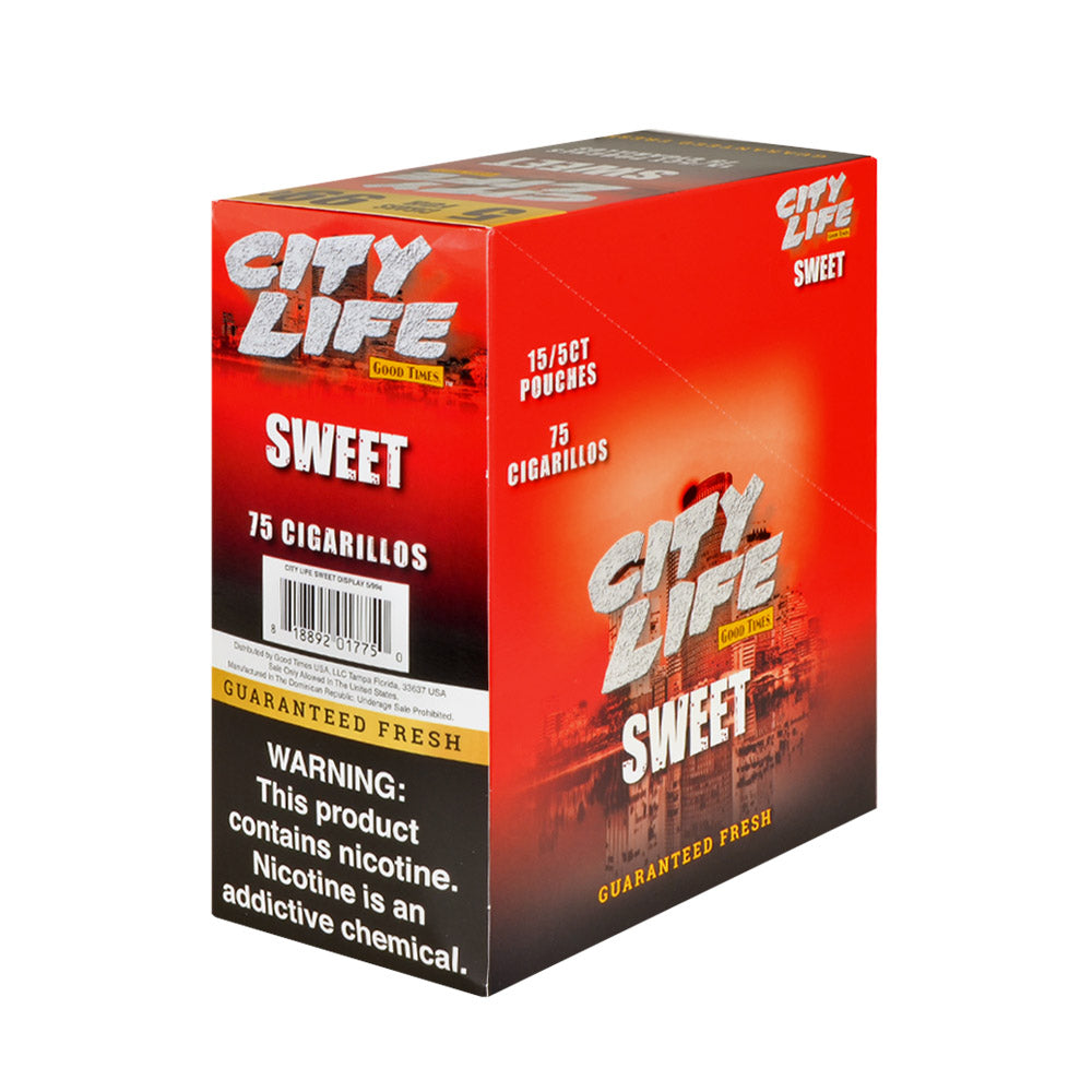 City Life Cigarillos 5 for 99 Cents Sweet 15 Packs of 5