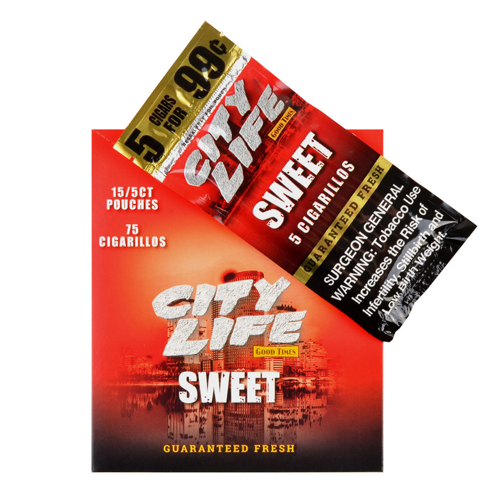 City Life Cigarillos 5 for 99 Cents Sweet 15 Packs of 5