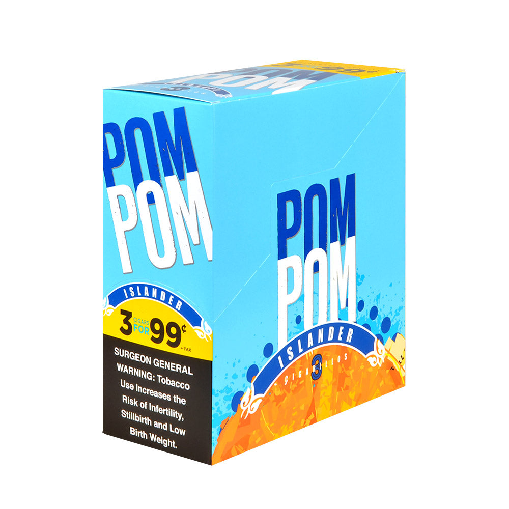 Pom Pom Cigarillos 99 Cent Pre Priced 15 Packs of 3 Cigars Islander