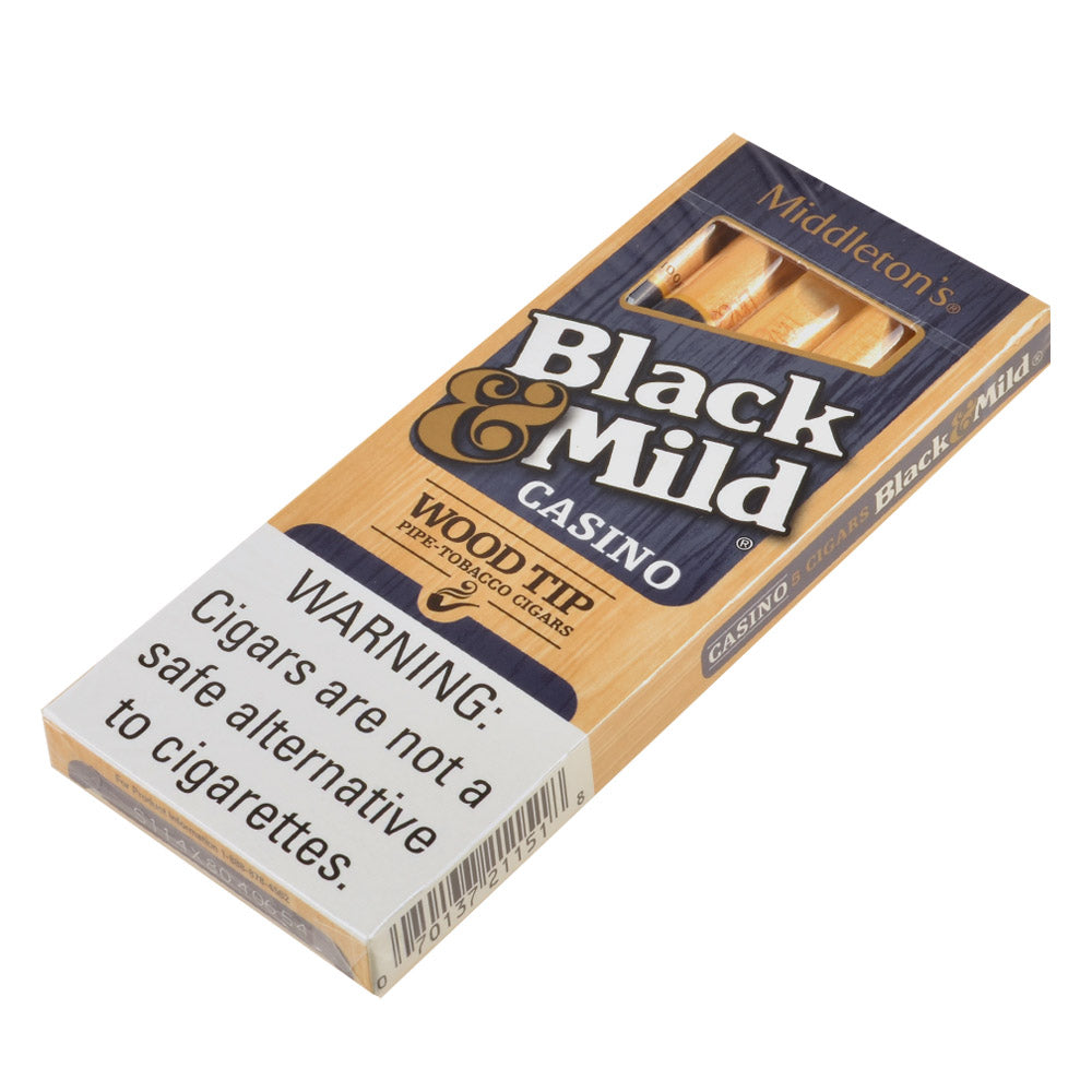 Middleton's Black & Mild Casino Wood Tip Cigars 10 Packs of 5