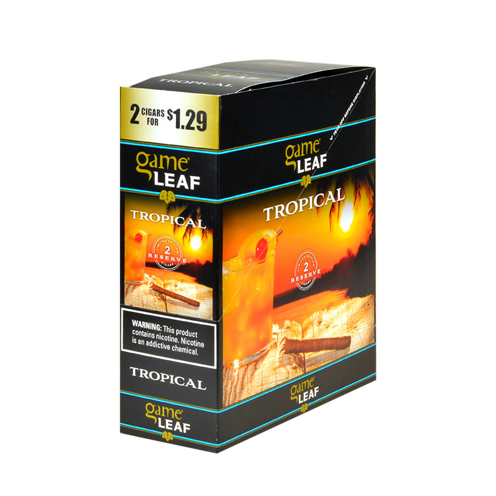 Game Leaf Tropical Cigarillos 2 for $1.29 Cents 15 Pouches of 2