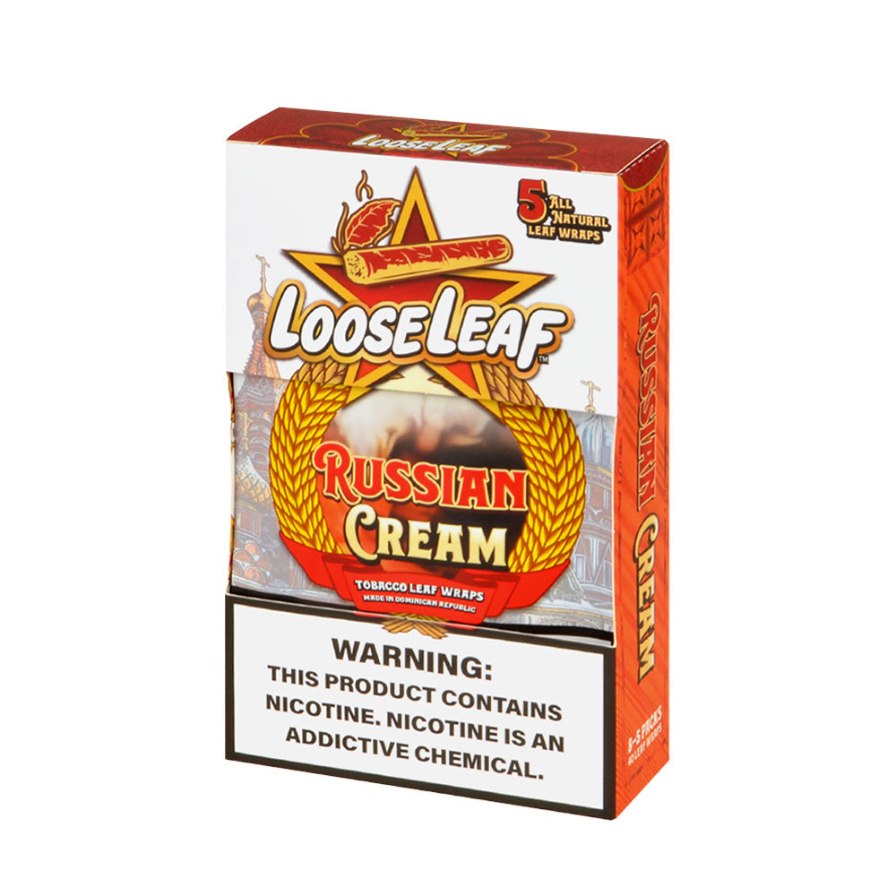 Loose Leaf Russian Cream wraps, 8 packs of 5