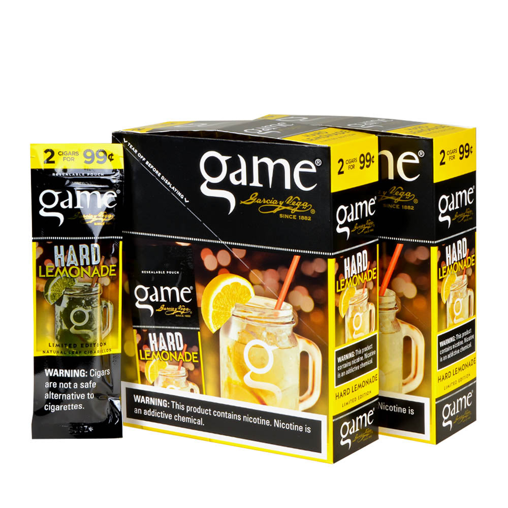 Game Vega Cigarillos Hard Lemonade Foil 2 for 99 Cents 30 Pouches of 2