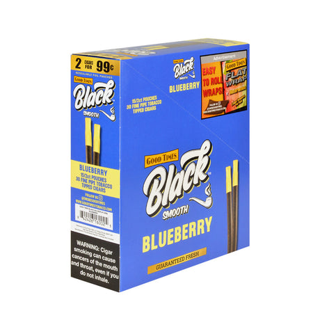 Good Times Black & Smooth Tipped Cigarillos 2/99 Cents 15 Pouches of 2 Blueberry