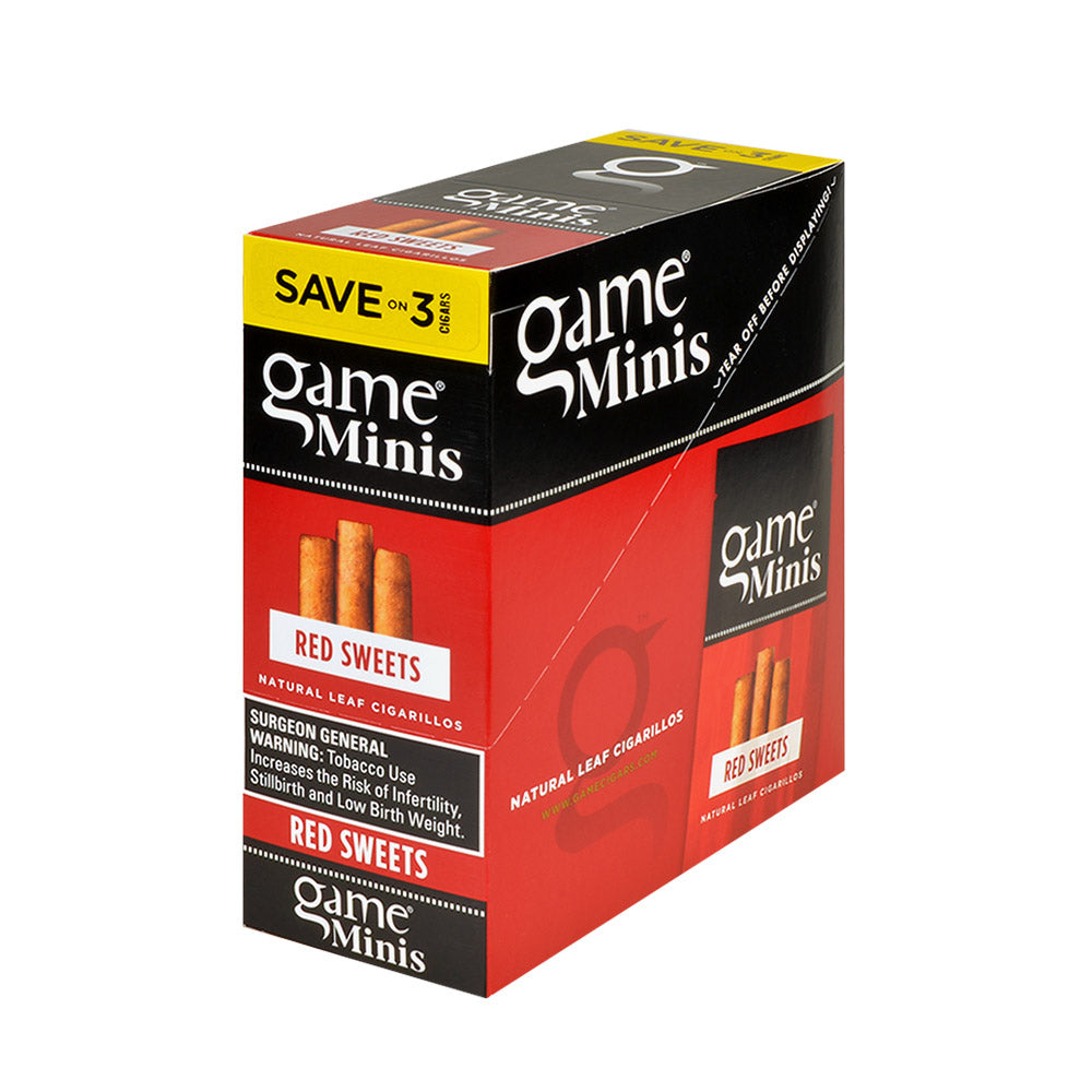 Game Mini Cigarillos Save on 3 Red 15 Pouches of 3