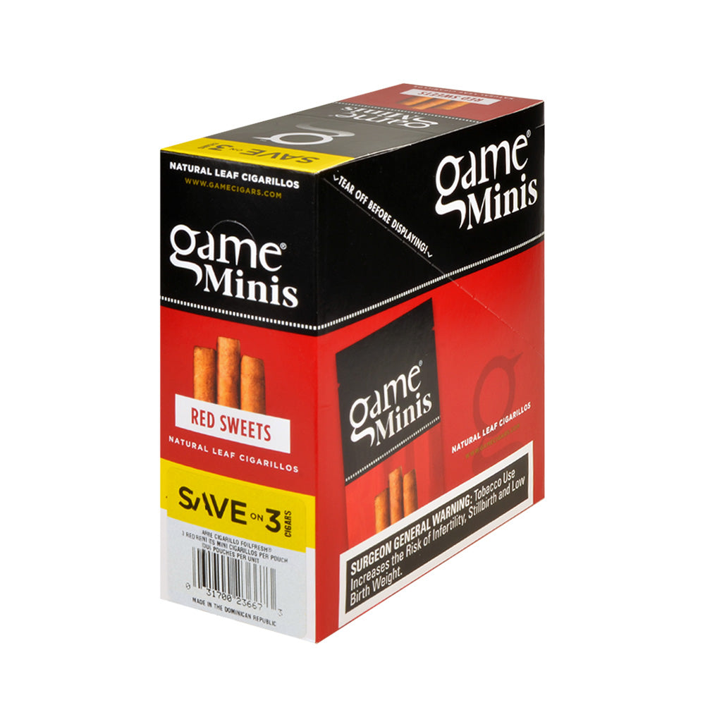 Game Mini Cigarillos Save on 3 Red 15 Pouches of 3