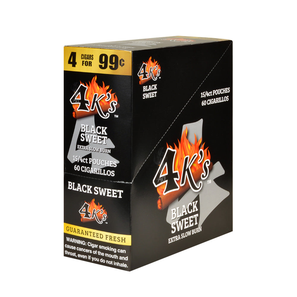 4 Kings Cigarillos 15 Packs of 4 Black Sweet