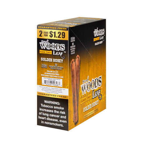 Good Times Sweet Woods 2 For $1.29 Cigarillos 15 Pouches of 2 Golden Honey