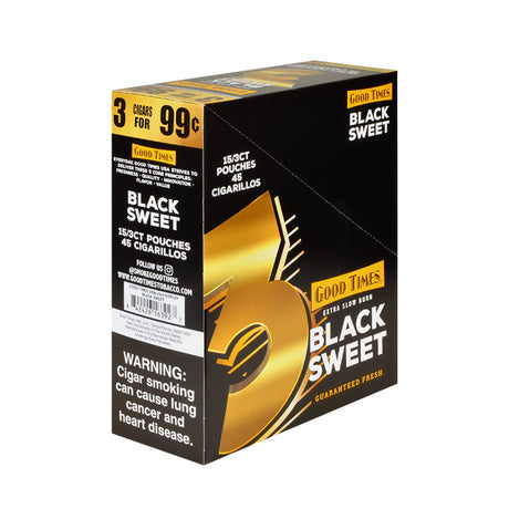 Good Times Cigarillos Black 3 for 99 Cents Pre Priced 15 Packs of 3