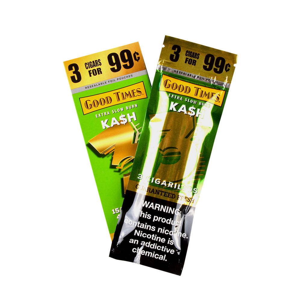 Good Times Cigarillos Kash 3 for 99 Cents Pre Priced 15 Packs of 3